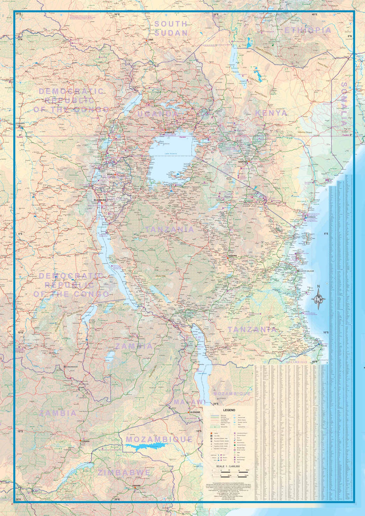Carte de voyage - Afrique Orientale et Centrale | ITM carte pliée ITM 
