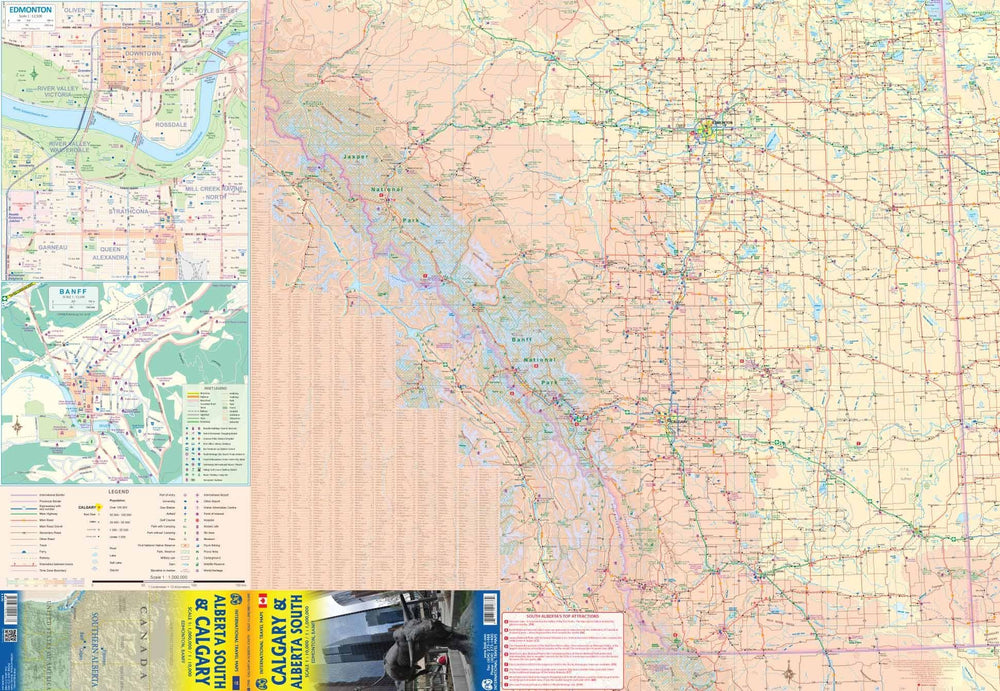Carte de voyage - Alberta Sud & Plan de Calgary (Canada) | ITM carte pliée ITM 