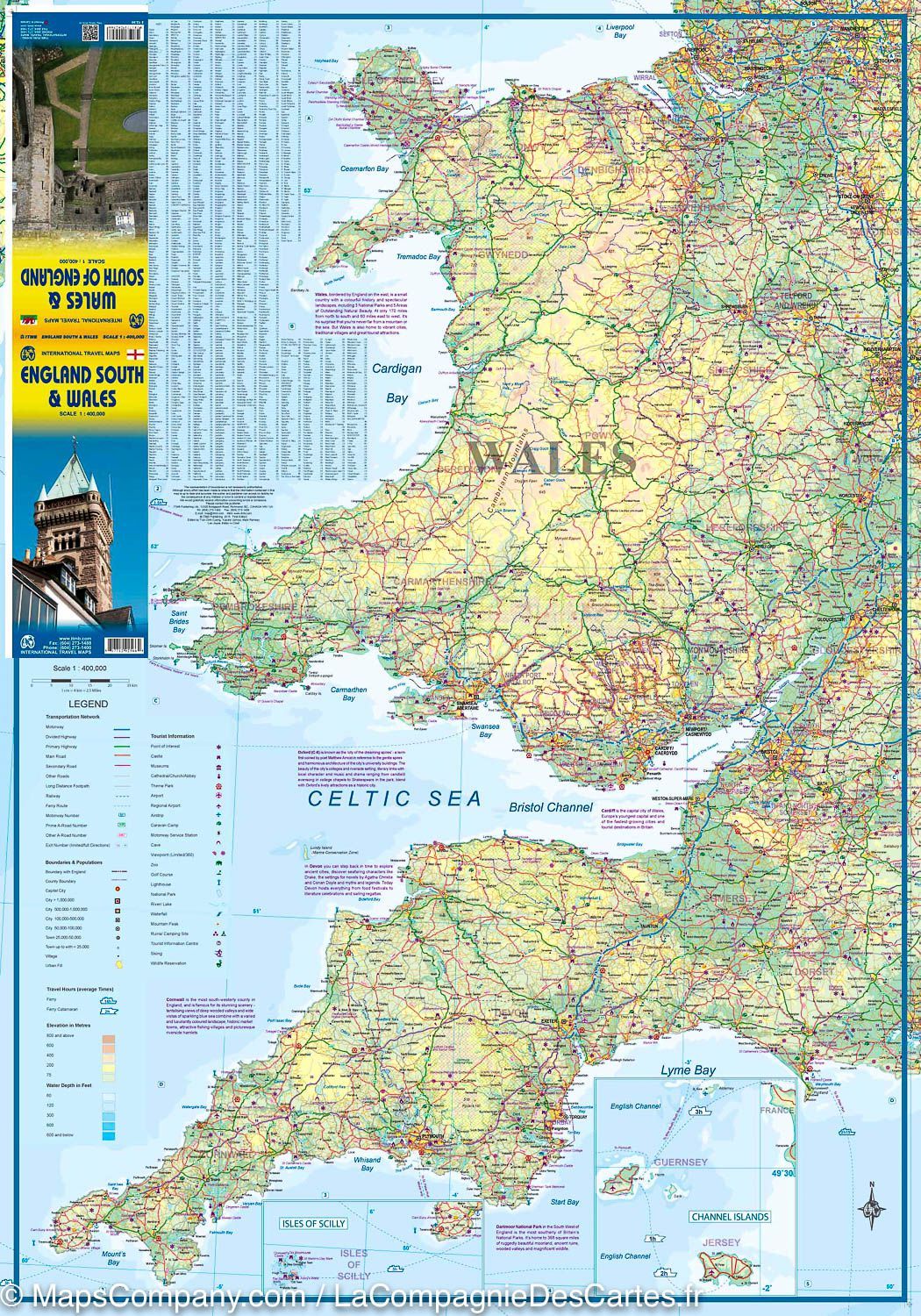 Carte de voyage - Angleterre Sud & Pays de Galles | ITM carte pliée ITM 