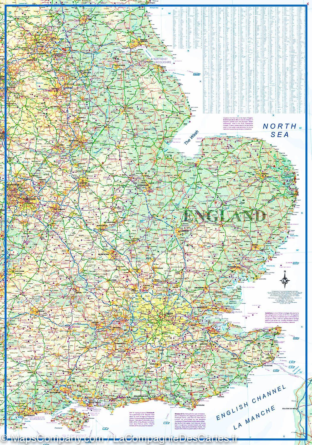 Carte de voyage - Angleterre Sud & Pays de Galles | ITM carte pliée ITM 