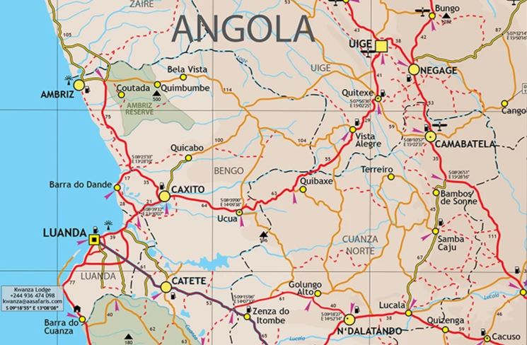 Carte de voyage - Angola | Infomap carte pliée Infomap 