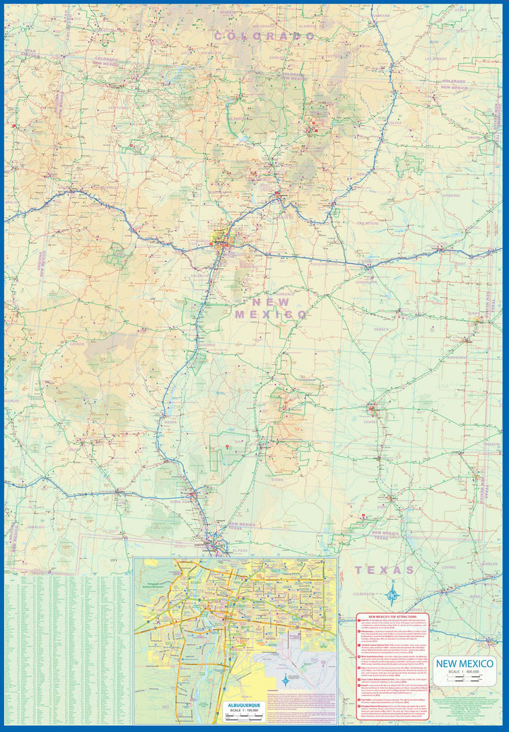 Carte de voyage - Arizona & Nouveau-Mexique (USA) | ITM carte pliée ITM 