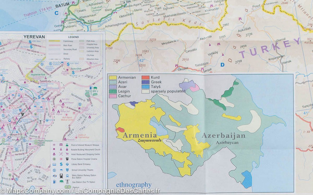 Carte de voyage - Arménie & Azerbaijan | ITM carte pliée ITM 