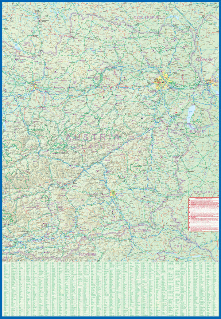 Carte de voyage - Autriche (routes et chemins de fer) | ITM carte pliée ITM 