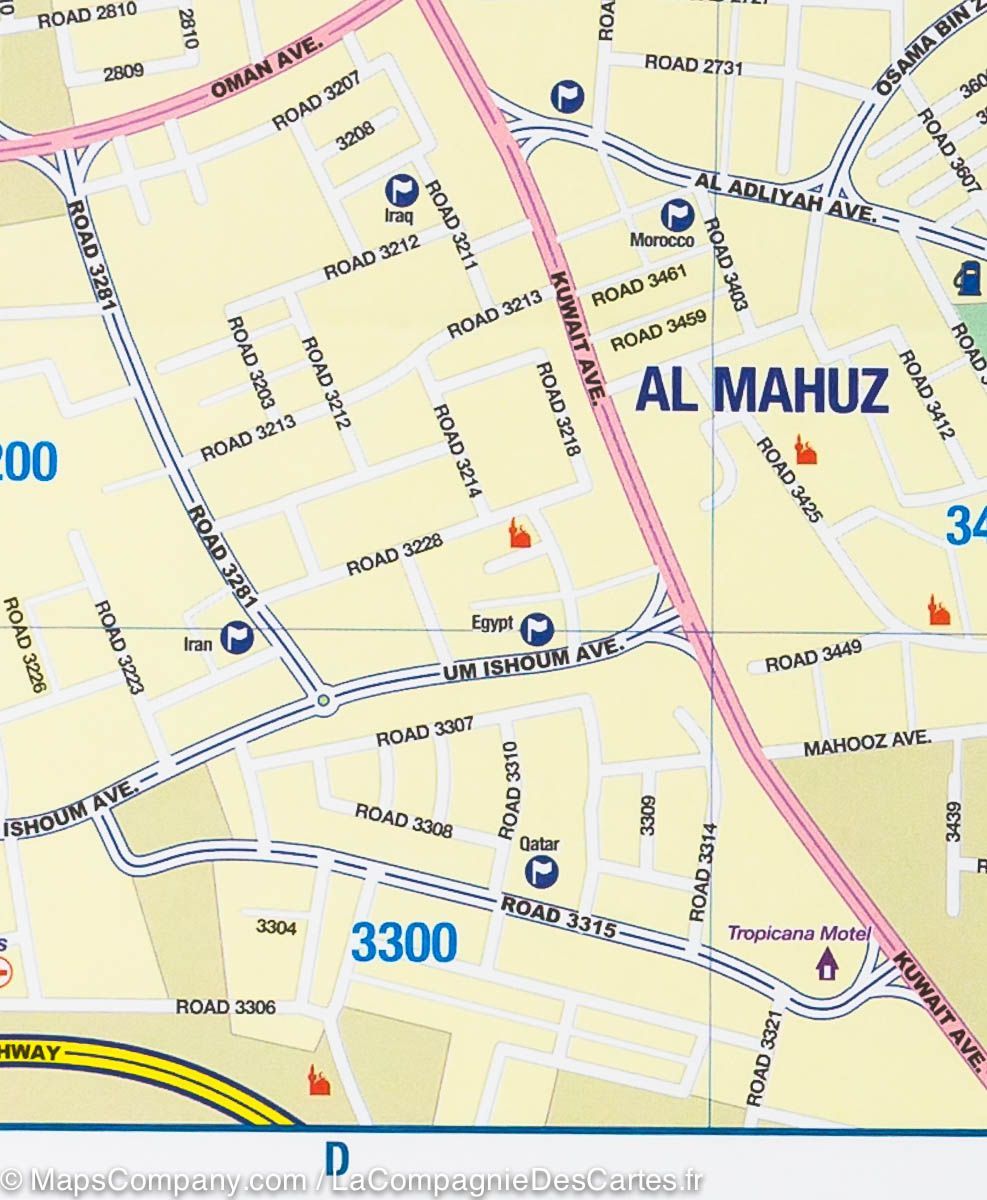 Carte de voyage - Bahreïn & Plan de Manama | ITM carte pliée ITM 