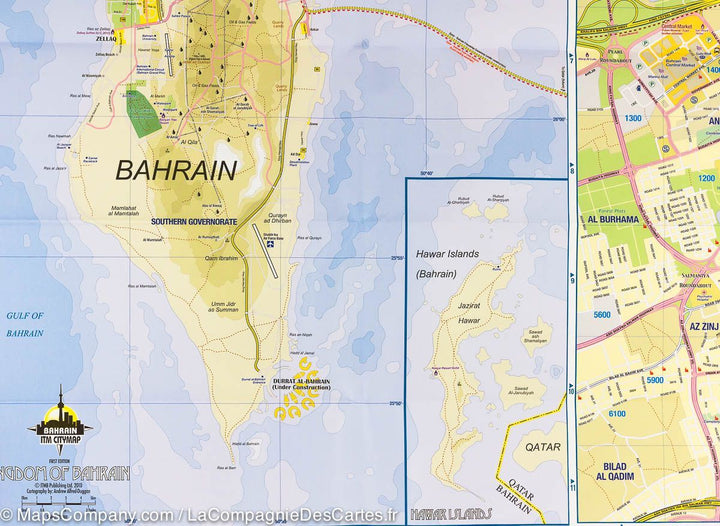 Carte de voyage - Bahreïn & Plan de Manama | ITM carte pliée ITM 