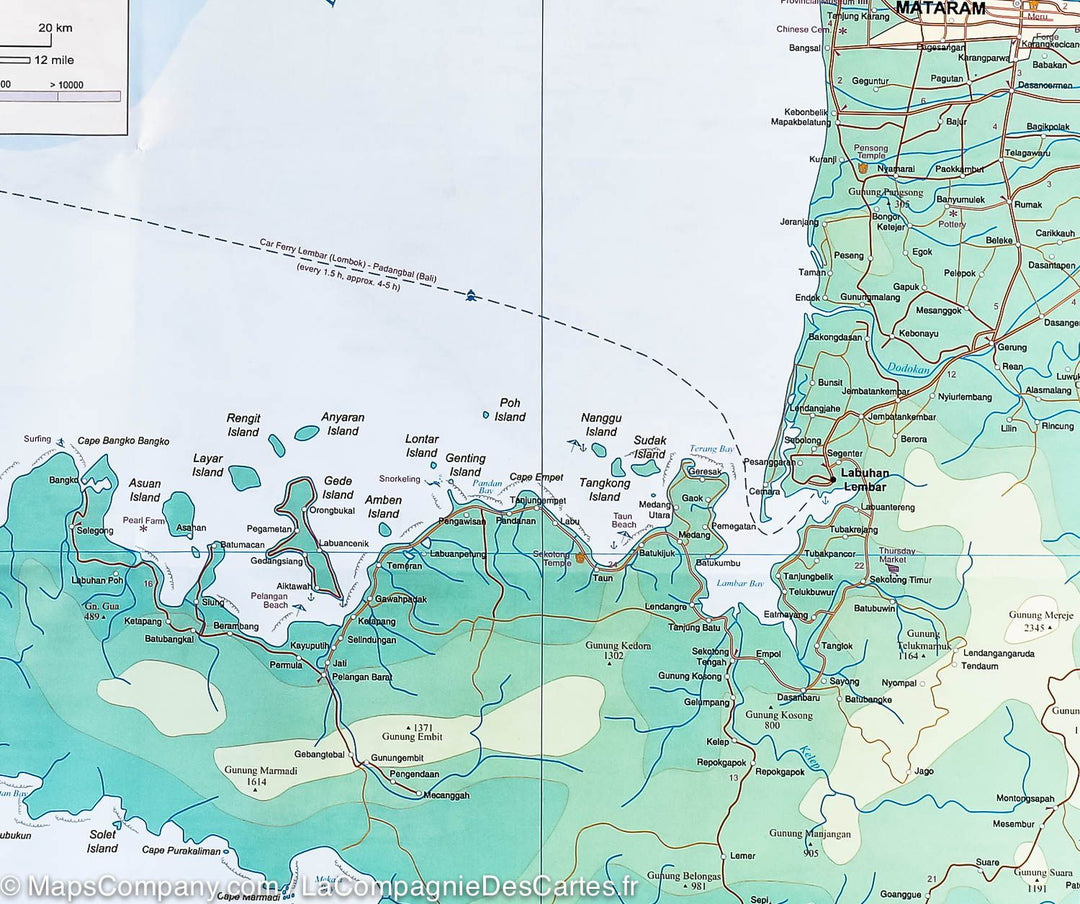 Carte de voyage - Bali et Lombok (Indonésie) | ITM carte pliée ITM 