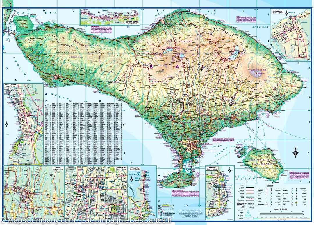 Carte de voyage - Bali et Lombok (Indonésie) | ITM carte pliée ITM 