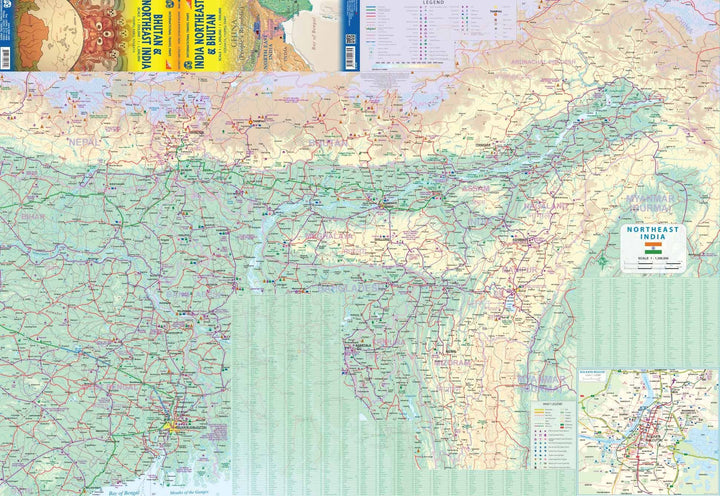 Carte du Bhoutan et du nord-est de l'Inde | ITM - La Compagnie des Cartes