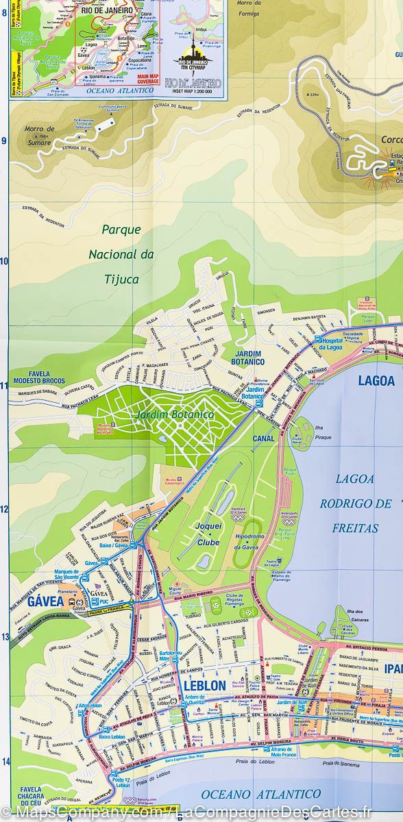 Plan de Rio de Janeiro &#038; Carte de la côte est du Brésil | ITM - La Compagnie des Cartes