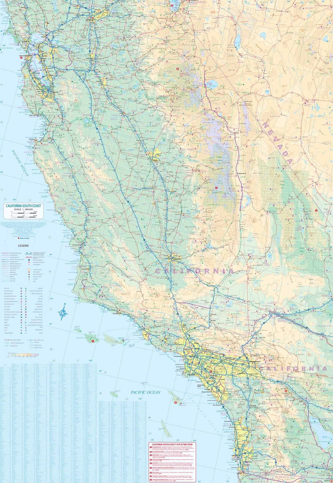 Carte de voyage - Californie, côte sud & Plan de Los Angeles | ITM carte pliée ITM 