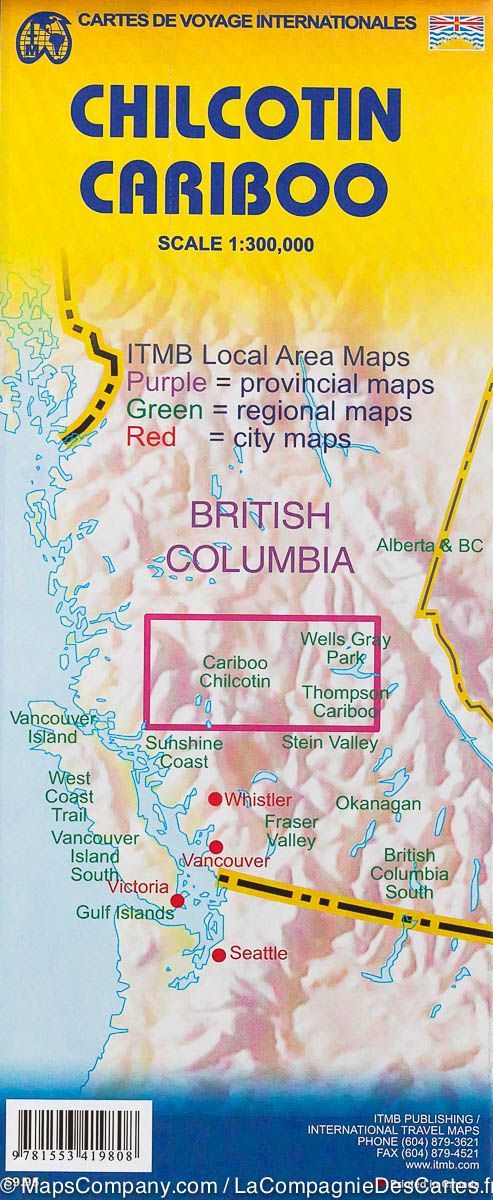 Carte du Cariboo Chilcotin (Canada) | ITM - La Compagnie des Cartes