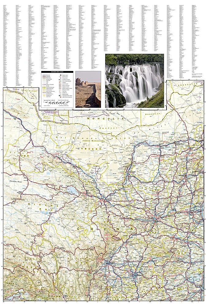 Carte de voyage de l'ouest de la Chine | National Geographic - La Compagnie des Cartes