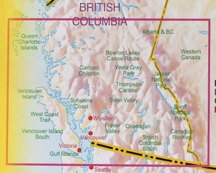Carte de voyage - Colombie Britannique Sud (Canada) | ITM carte pliée ITM 