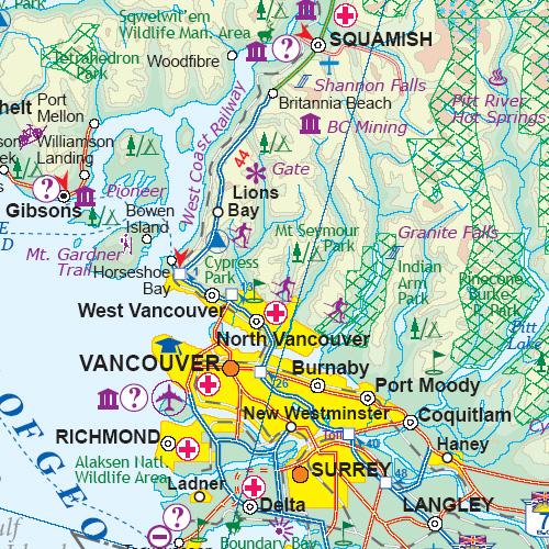 Carte de voyage - Colombie Britannique Sud (Canada) | ITM carte pliée ITM 