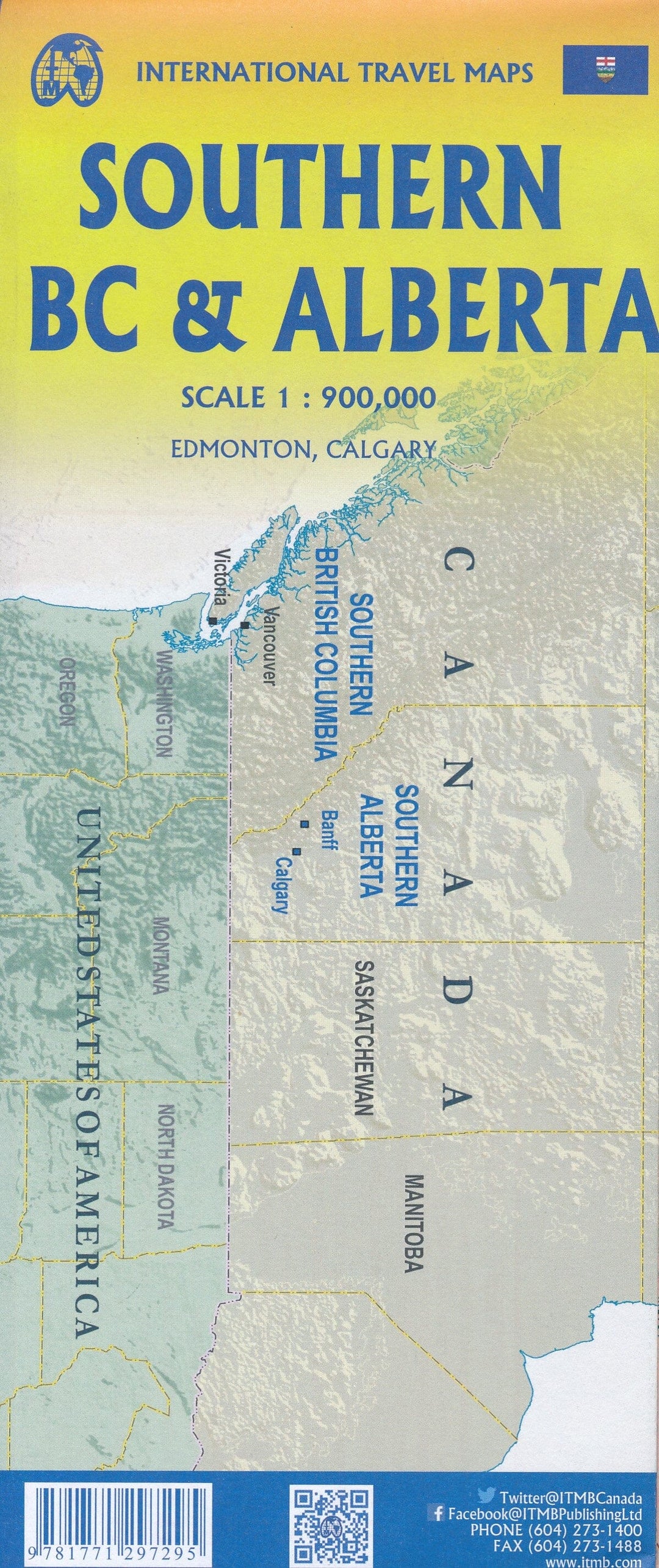 Carte de voyage - Colombie Britannique Sud et Alberta Sud | ITM carte pliée ITM 