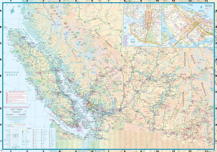 Carte de voyage - Colombie Britannique sud-ouest & État de Washington | ITM - La Compagnie des Cartes