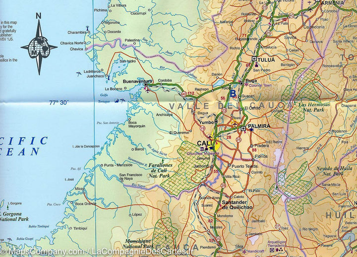 Carte de voyage - Colombie | ITM carte pliée ITM 