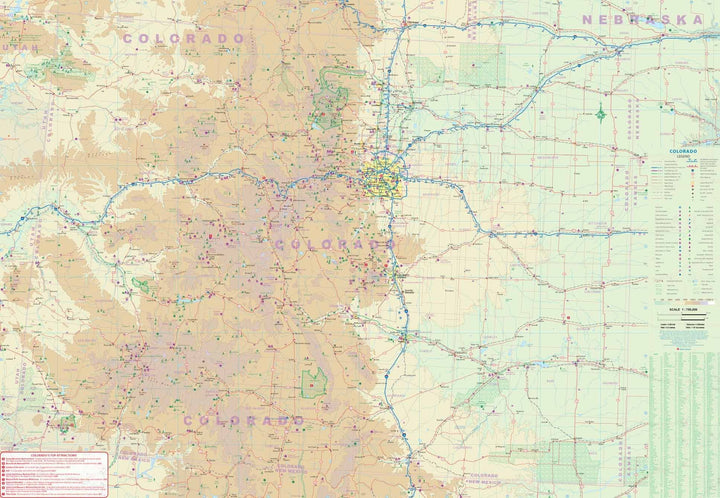 Carte de voyage - Colorado & Plan de Denver | ITM carte pliée ITM 