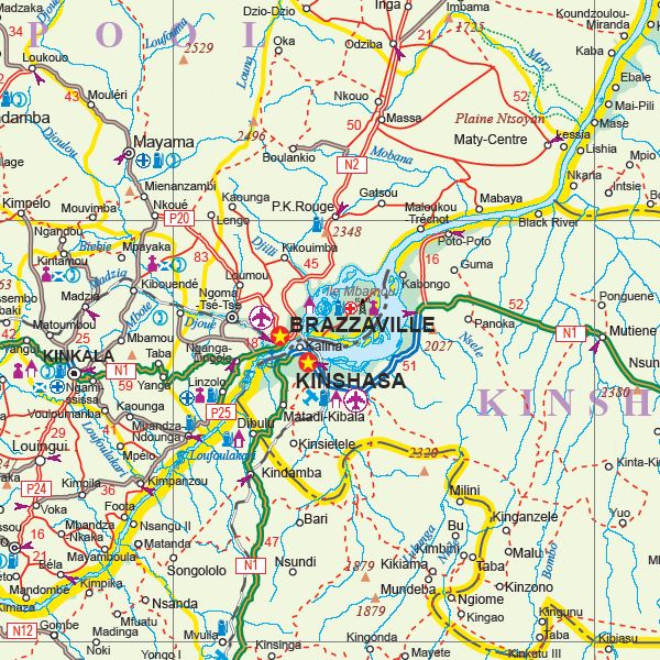 Carte de voyage - Congo & République Centrafricaine | ITM carte pliée ITM 