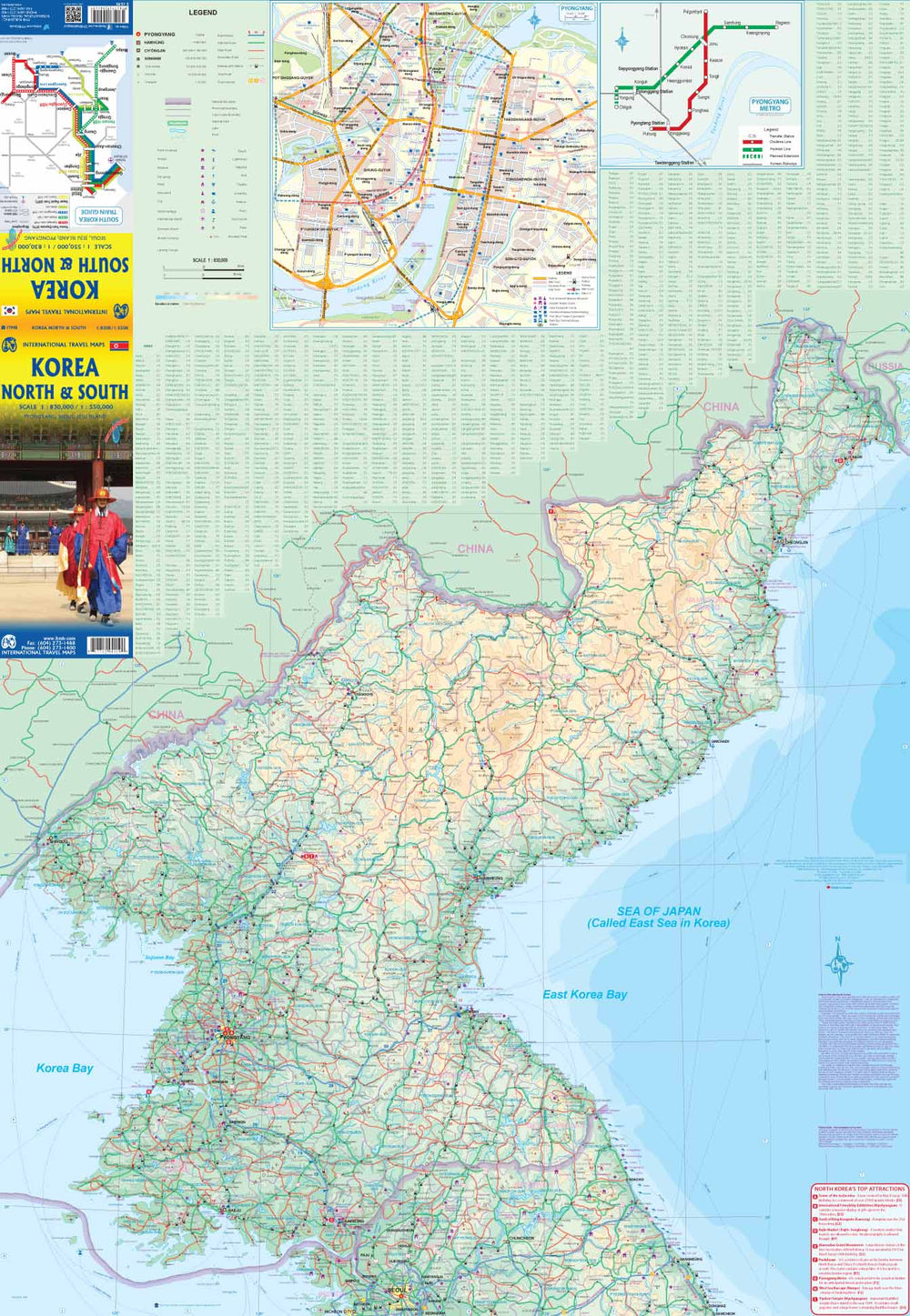 Carte de voyage - Corée du Nord et du Sud | ITM carte pliée ITM 