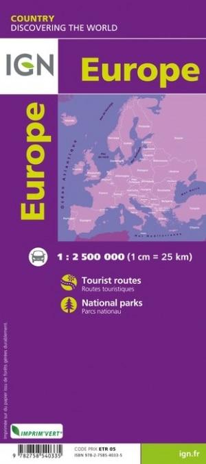 Carte de voyage de l'Europe | IGN - La Compagnie des Cartes