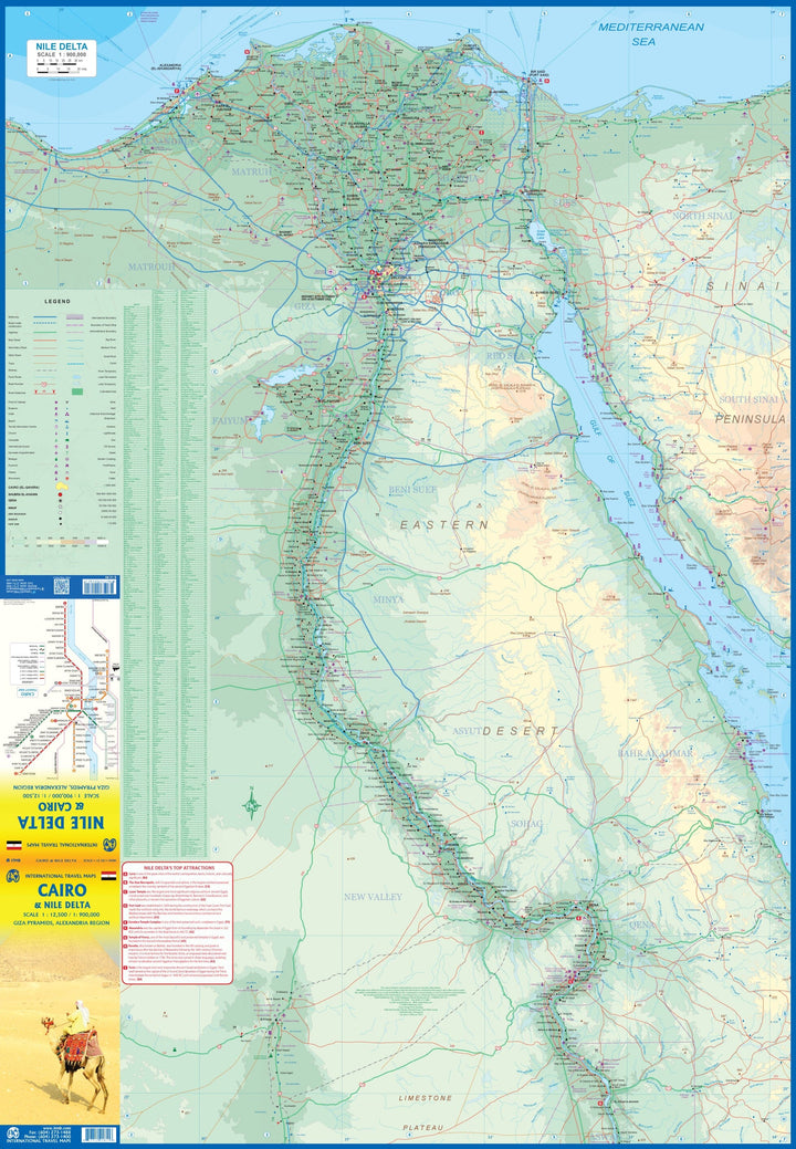Carte de voyage - Delta du Nil & Plan du Caire | ITM carte pliée ITM 