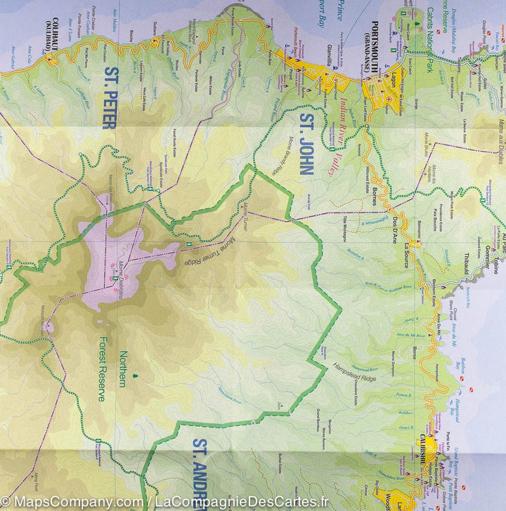 Carte de voyage - Dominique & Sainte Lucie | ITM carte pliée ITM 