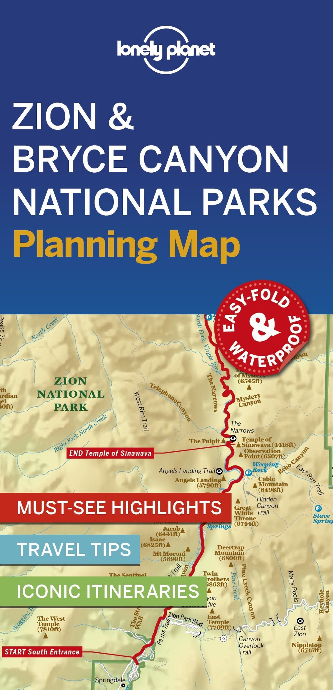 Carte de voyage (en anglais) - Zion & Bryce Canyon national park | Lonely Planet carte pliée Lonely Planet 