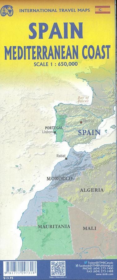 Carte de voyage - Espagne : Côte méditerranéenne | ITM carte pliée ITM 