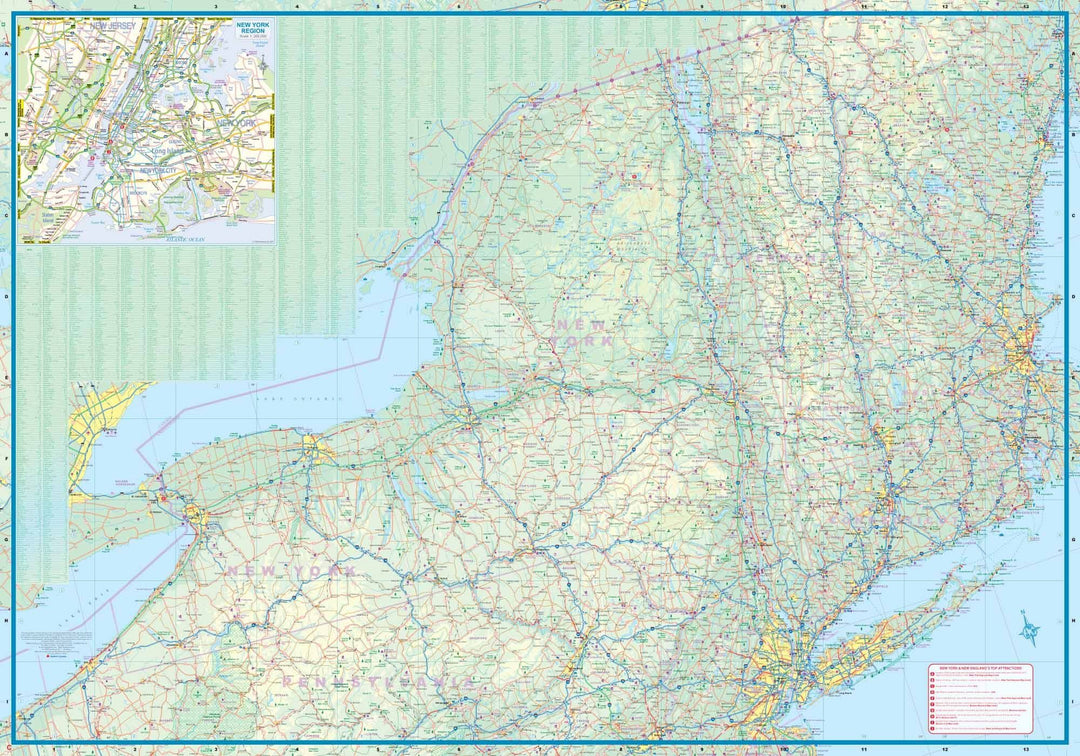 Carte de voyage de l'état de New York &amp; Nouvelle Angleterre | ITM - La Compagnie des Cartes