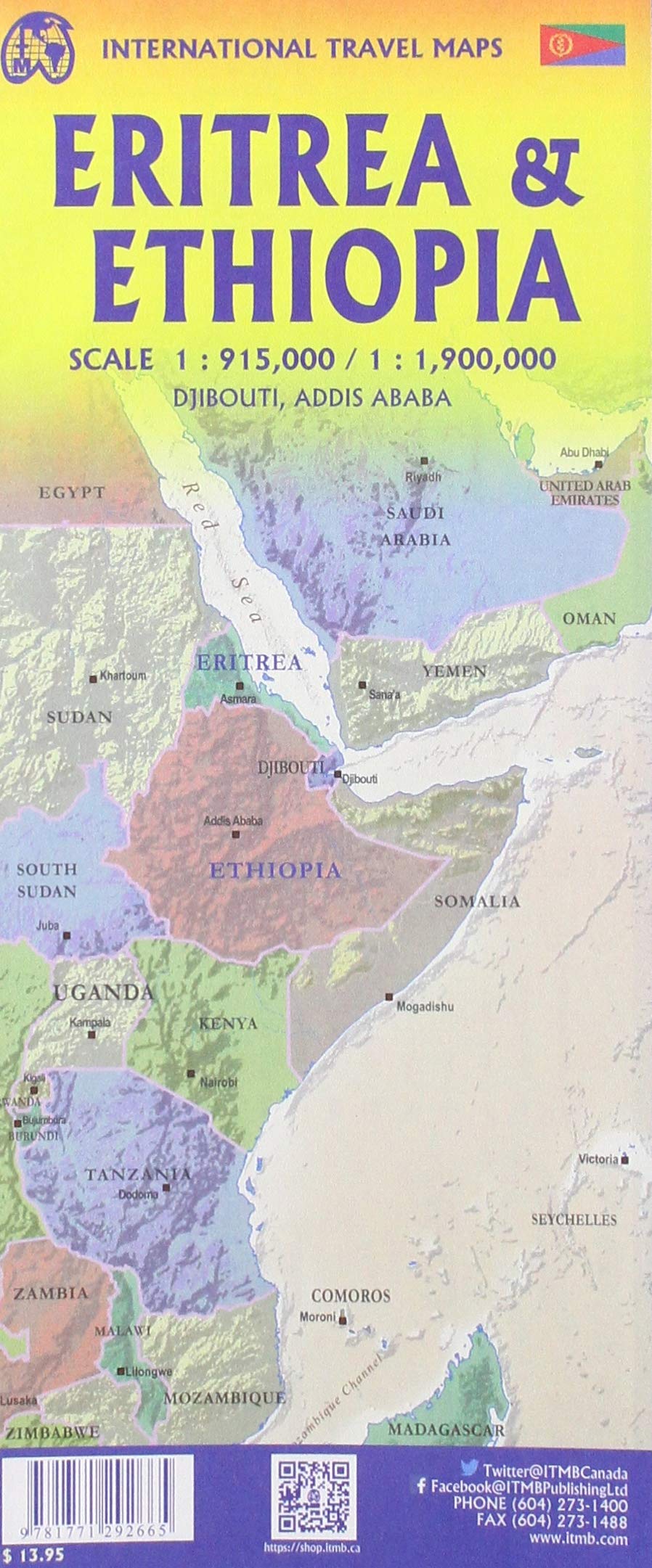 Carte de voyage - Ethiopie & Erythrée | ITM carte pliée ITM 