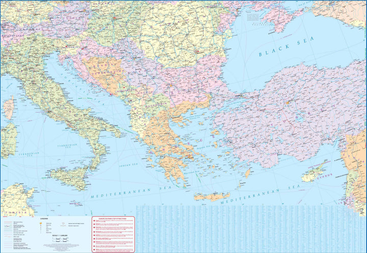 Carte de voyage - Europe de l'est : Routes et chemins de fer | ITM carte pliée ITM 