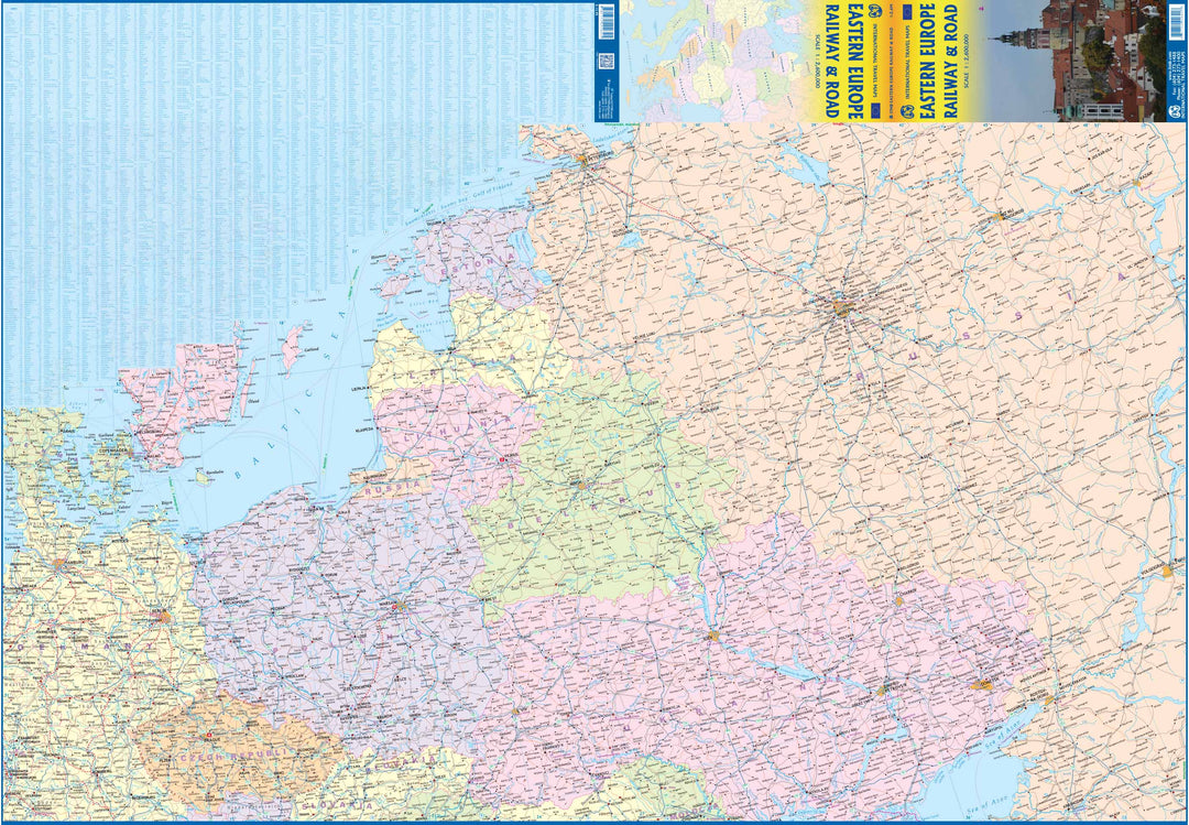 Carte de voyage - Europe de l'est : Routes et chemins de fer | ITM carte pliée ITM 