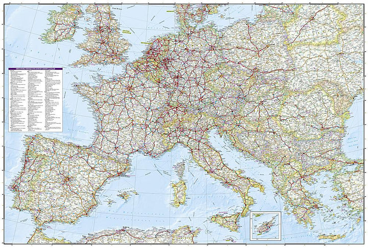 Carte de voyage de l'Europe | National Geographic - La Compagnie des Cartes