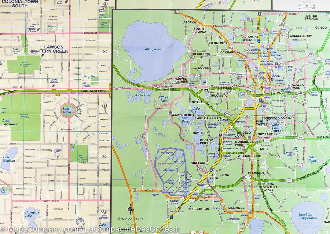 Carte de voyage - Floride Centre & Plan d'Orlando | ITM carte pliée ITM 
