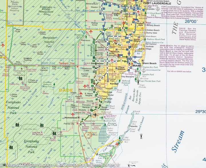 Carte de voyage - Floride Sud & Plan de Miami | ITM carte pliée ITM 
