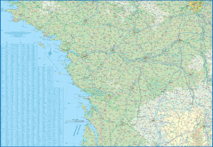 Carte de voyage - France, Côte Atlantique (vélo et chemins de fer) | ITM carte pliée ITM 