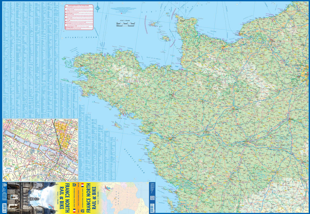 Carte de voyage - France Nord (vélo et chemins de fer) | ITM carte pliée ITM 