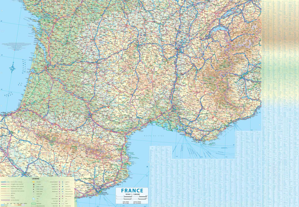 Carte de voyage - France (Routes et chemins de fer) | ITM carte pliée ITM 
