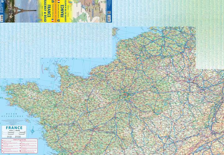 Carte de voyage - France (Routes et chemins de fer) | ITM carte pliée ITM 