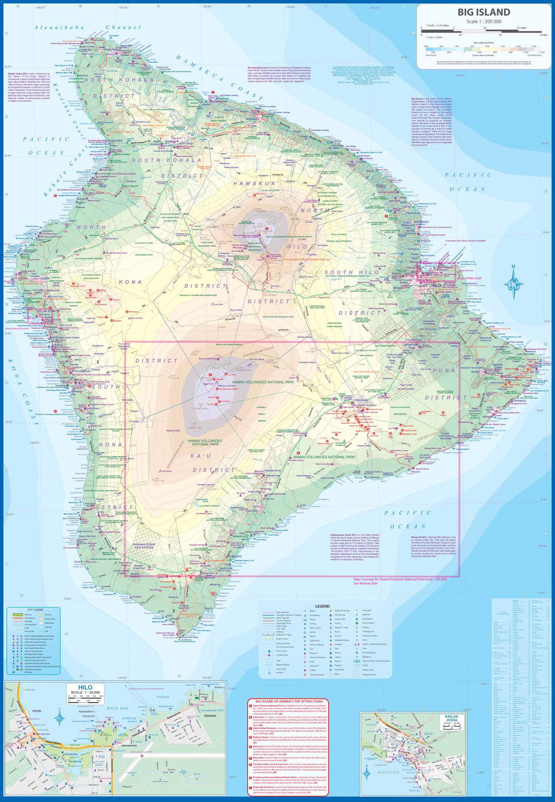 Carte de voyage - Hawaï : Parc national des volcans & Big Island | ITM carte pliée ITM 