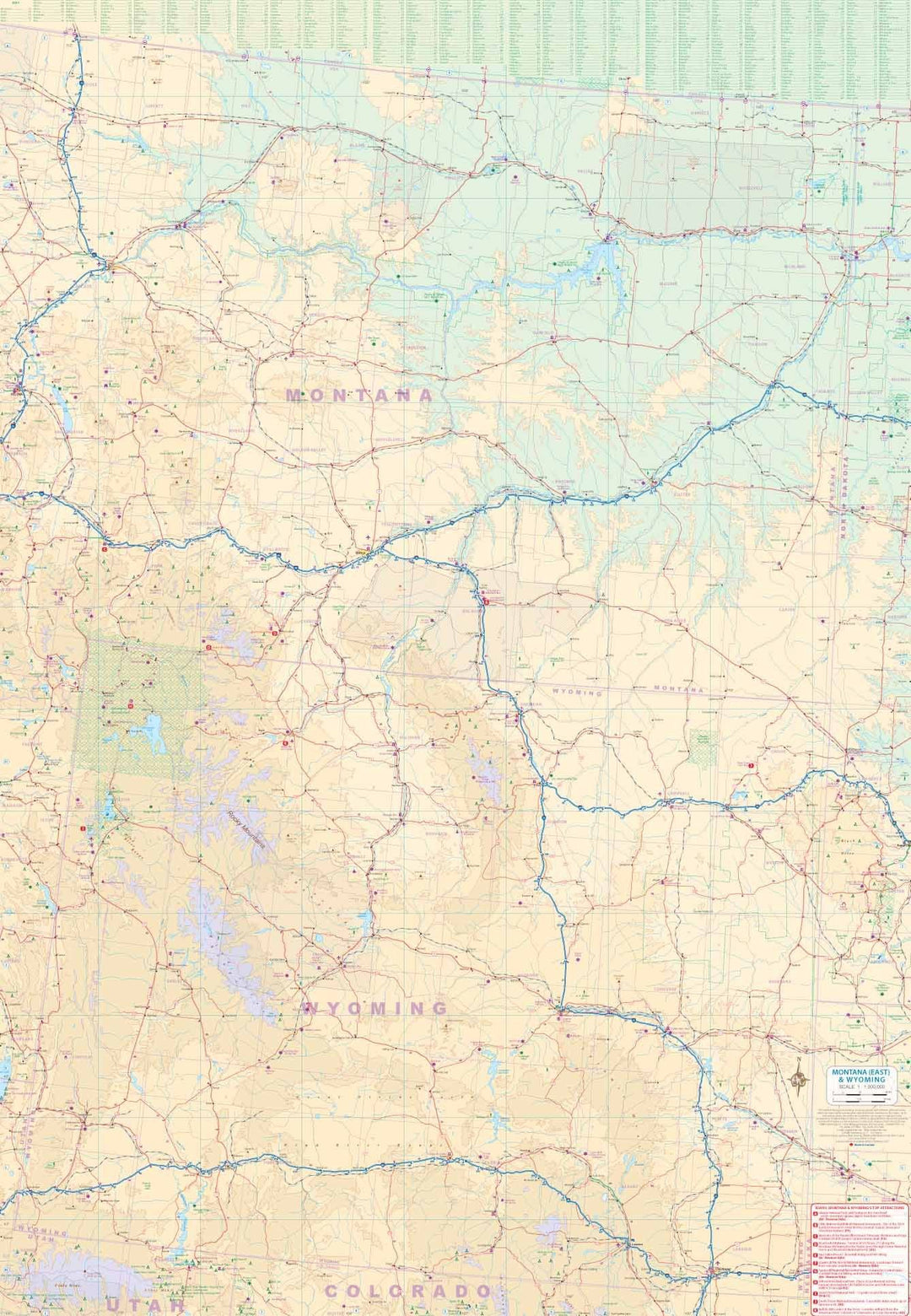 Carte de voyage de l'Idaho, Montana &amp; Wyoming (USA) | ITM - La Compagnie des Cartes