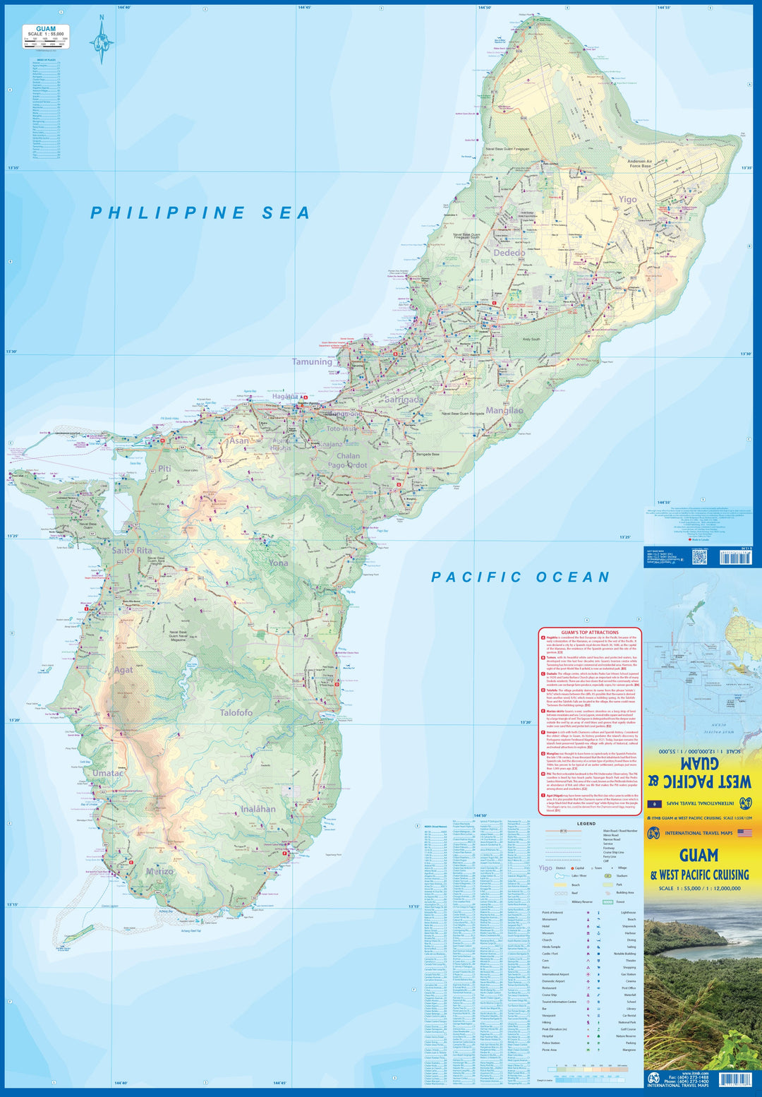 Carte de voyage - Ile de Guam & croisières dans le pacifique ouest | ITM carte pliée ITM 
