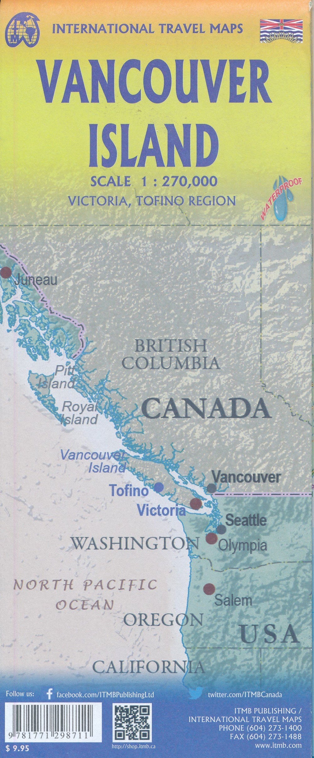 Carte de voyage - île de Vancouver (Colombie Britannique, Canada) | ITM carte pliée ITM 