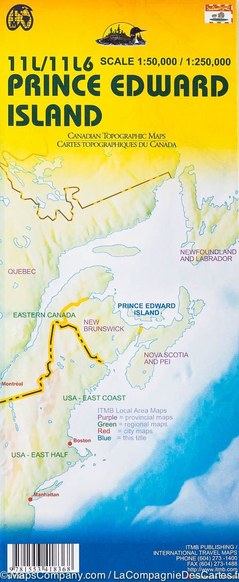 Carte de voyage - Ile du Prince Edouard (Canada) | ITM carte pliée ITM 