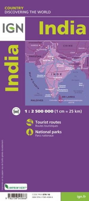 Carte de voyage - Inde | IGN carte pliée IGN 