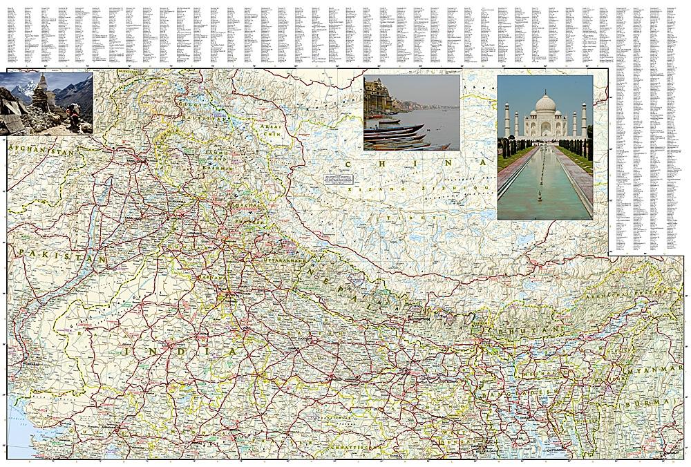 Carte de voyage de l'Inde | National Geographic - La Compagnie des Cartes