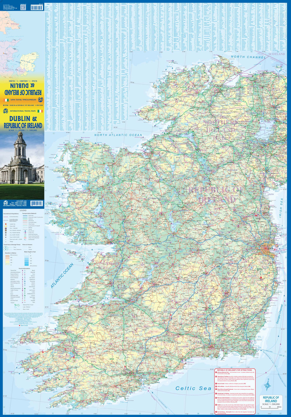 Carte de voyage - Irlande & Plan de Dublin | ITM carte pliée ITM 