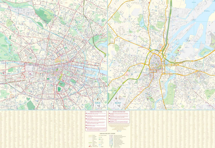 Carte de voyage de l'Irlande et Plans de Belfast et Dublin | ITM - La Compagnie des Cartes